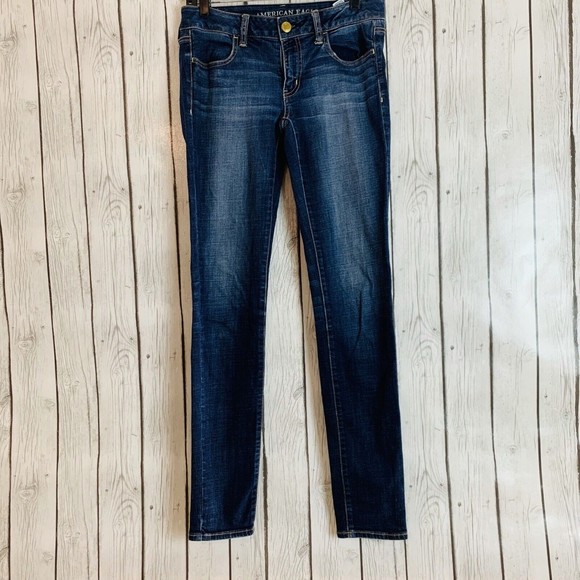 Womens American Eagle Outfitters Jegging Super Stretch Denim Blue Jeans Size 6 L - Picture 1 of 9